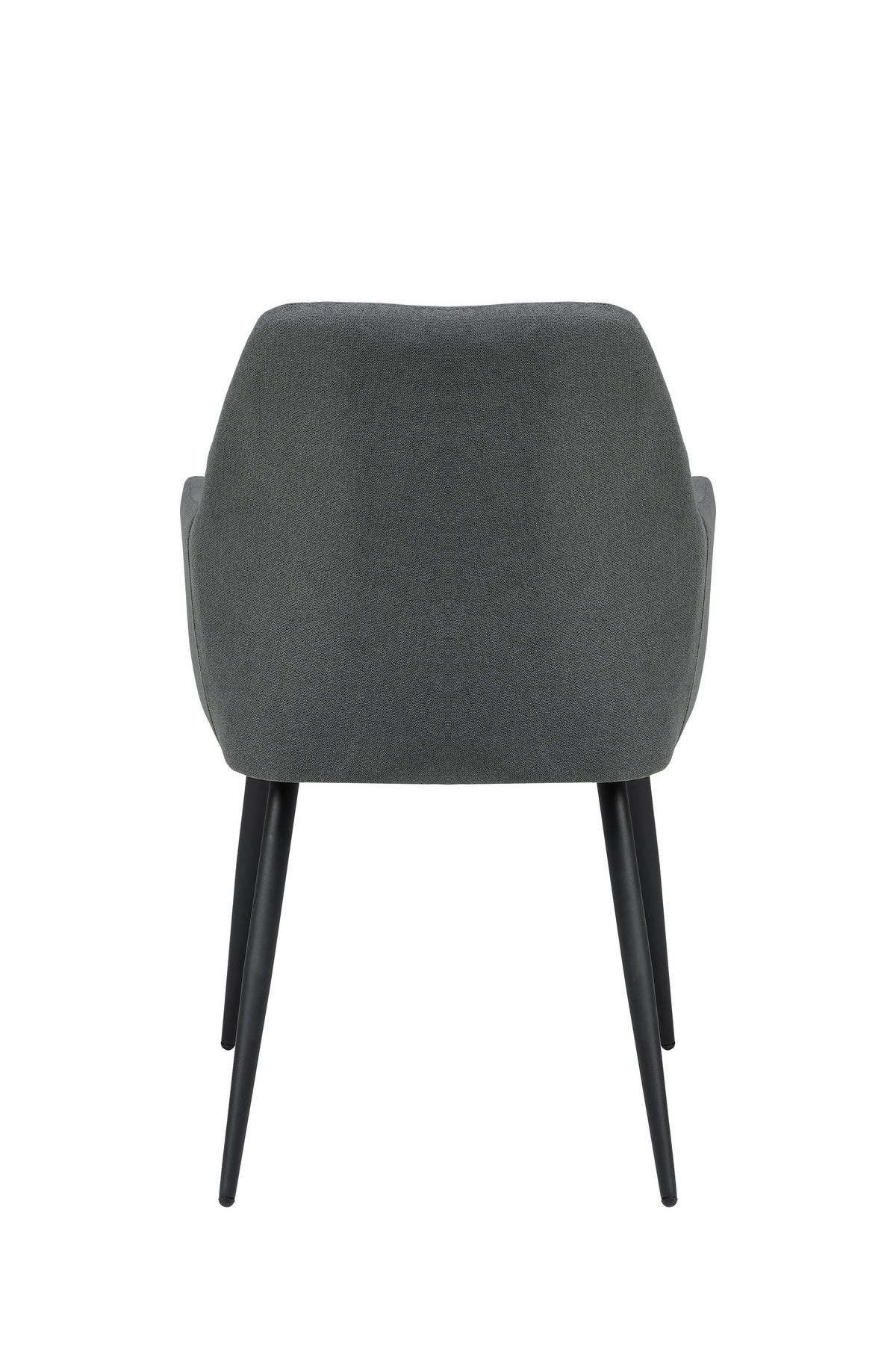 ARMLEHNSTUHL  in Eisen Webstoff  - Schwarz/Grau, LIFESTYLE, Textil/Metall (56/87/60cm) - MID.YOU