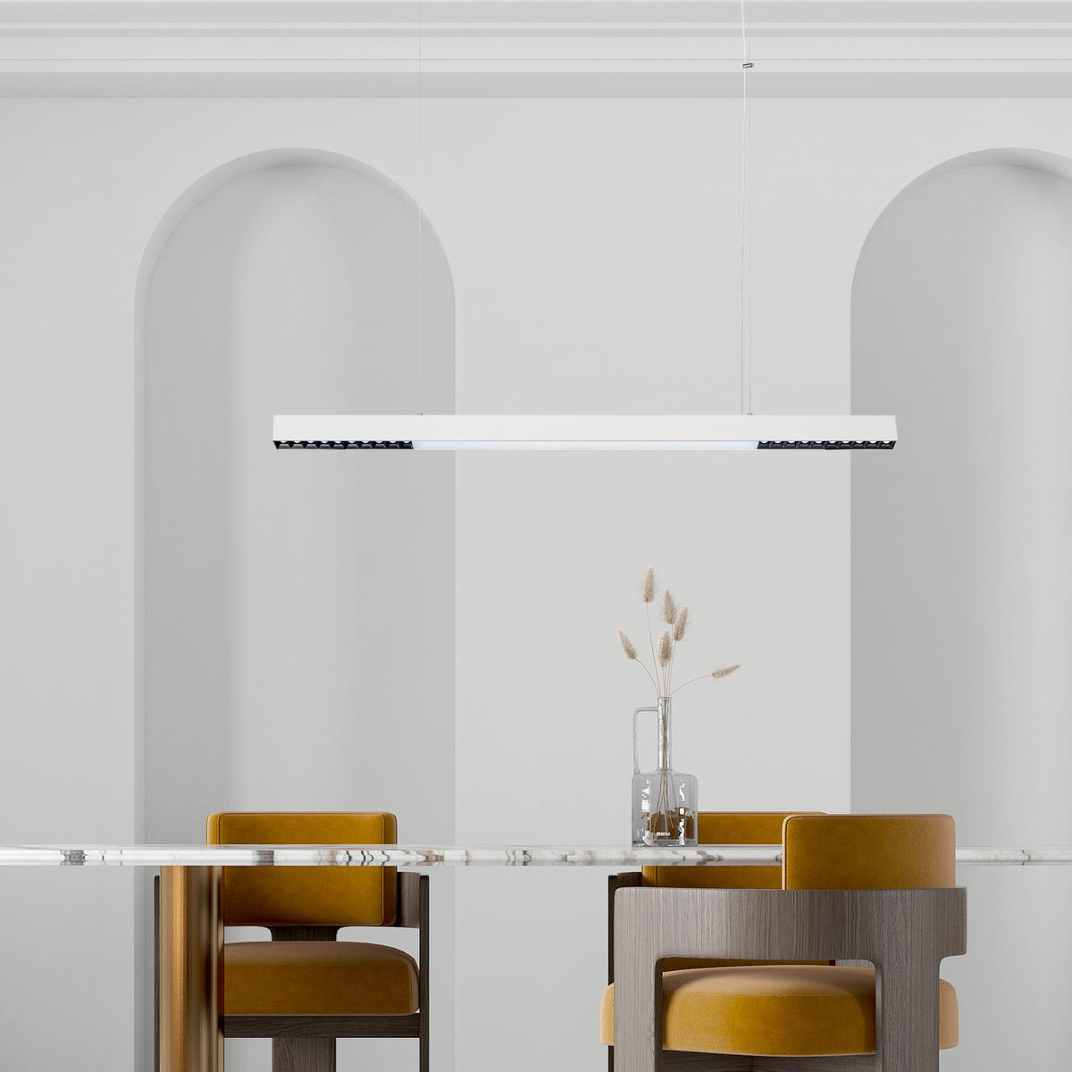 LED-HÄNGELEUCHTE Cali 120/120/6 cm  - Weiß, Design, Metall (120/120/6cm)