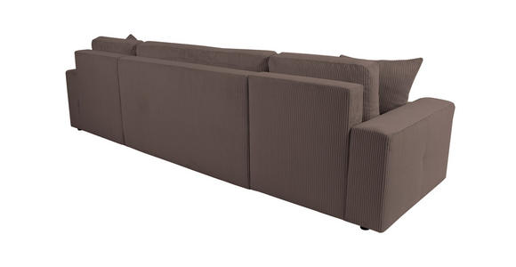 Wohnlandschaft inkl. Funktion Mokka Cord  - Schwarz/Mokka, KONVENTIONELL, Textil (146/317/146cm) - Xora