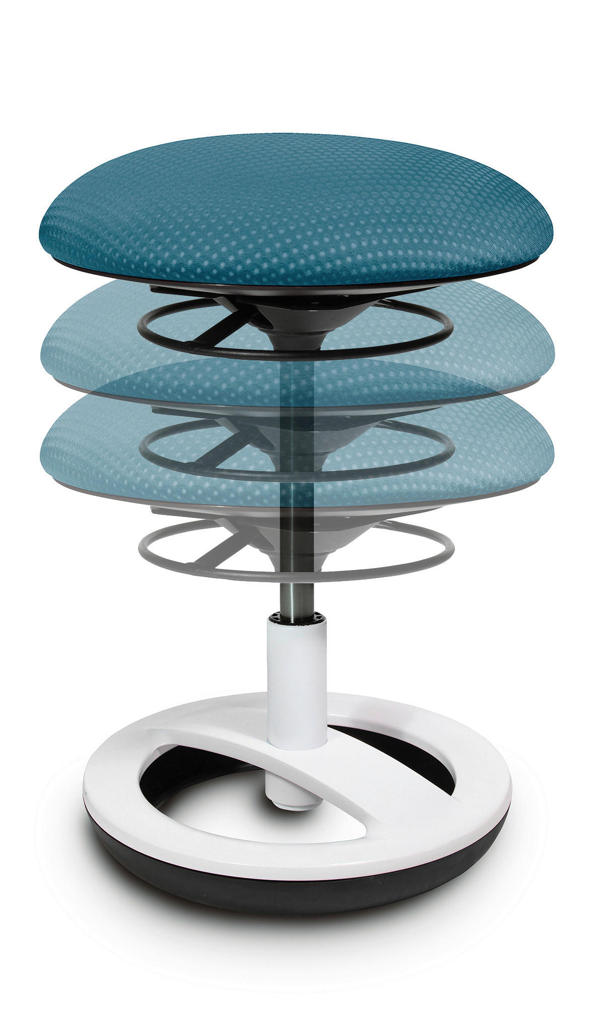 Thumbnail - Xora Drehhocker, Schwarz, Weiß, Pink, Kunststoff, Textil, rund, 38.5x38-46x38.5 cm, Stoffauswahl, Wippfunktion, Sitzfläc...