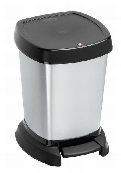 KOSMETIKEIMER PASO 6 L  - Silberfarben/Schwarz, Basics, Kunststoff (23,4/21,9/29,5cm) - Rotho