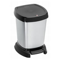 KOSMETIKEIMER PASO 6 L  - Silberfarben/Schwarz, Basics, Kunststoff (23,4/21,9/29,5cm) - Rotho