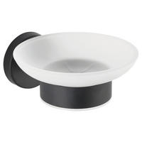 SEIFENSCHALE - Transparent/Schwarz, Basics, Glas/Metall (11/5,5/13cm) - Wenko