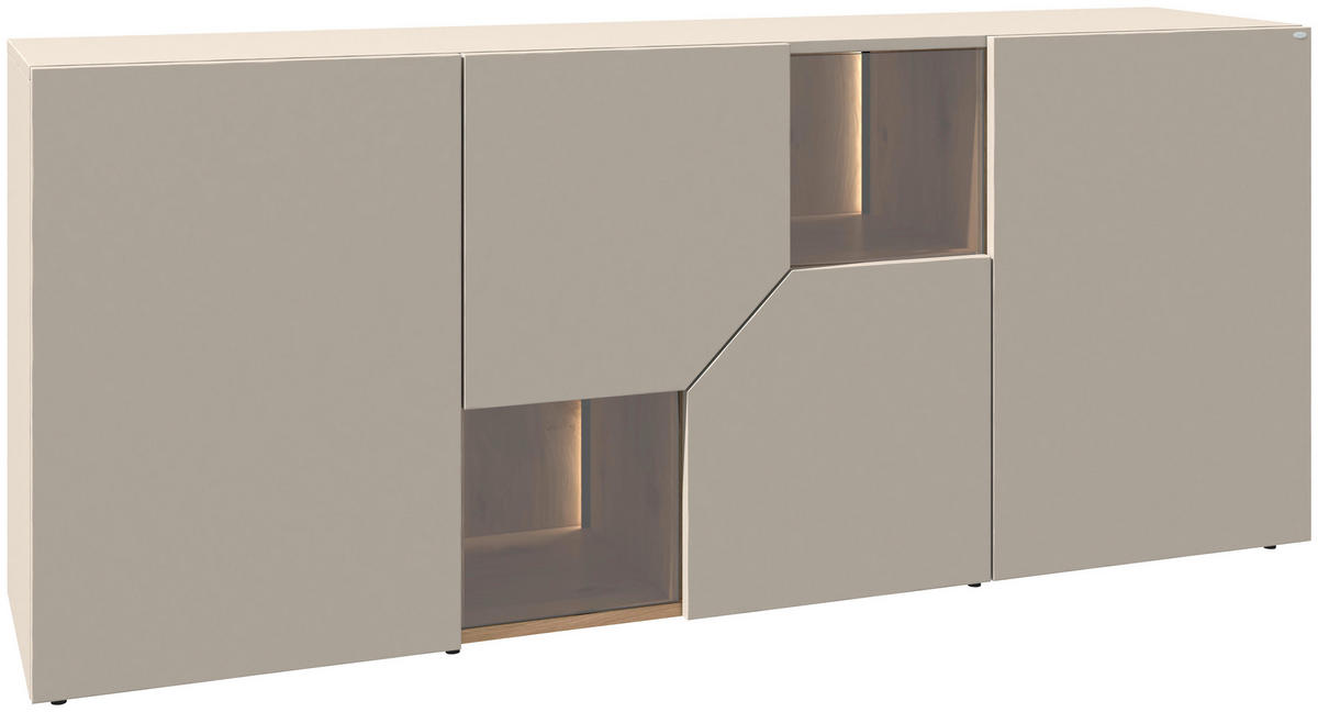 SIDEBOARD  in 192/82/45 cm  - Taupe/Wildeiche, Design, Glas/Holz (192/82/45cm) - Voglauer