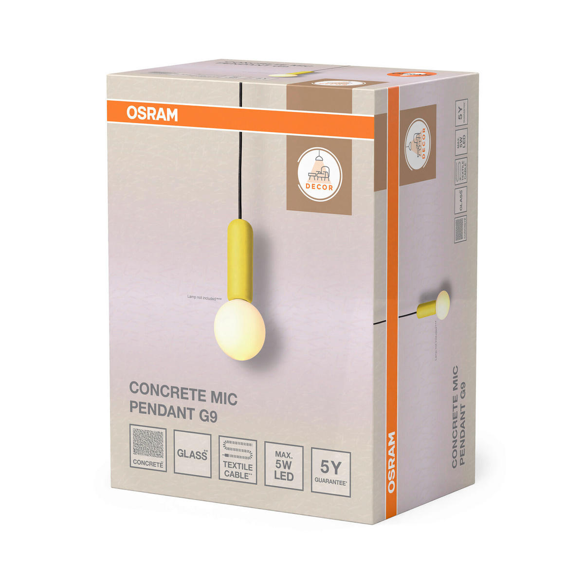 HÄNGELEUCHTE 10/120 cm   - Dunkelgelb, Basics, Stein (10/120cm) - Osram