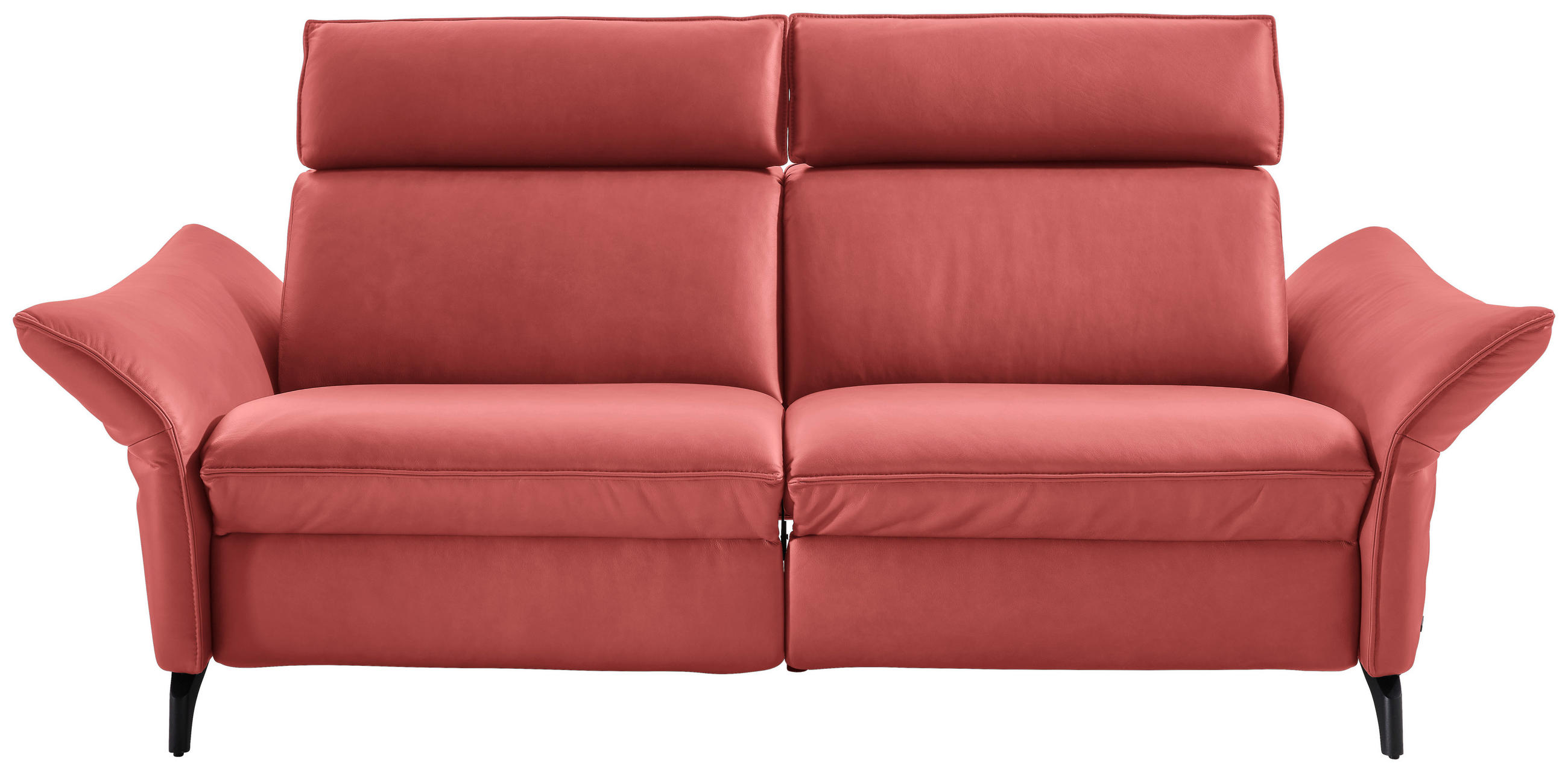 2,5-SITZER in Echtleder Rot  - Anthrazit/Rot, Design, Leder/Metall (194/94/95cm) - Himolla