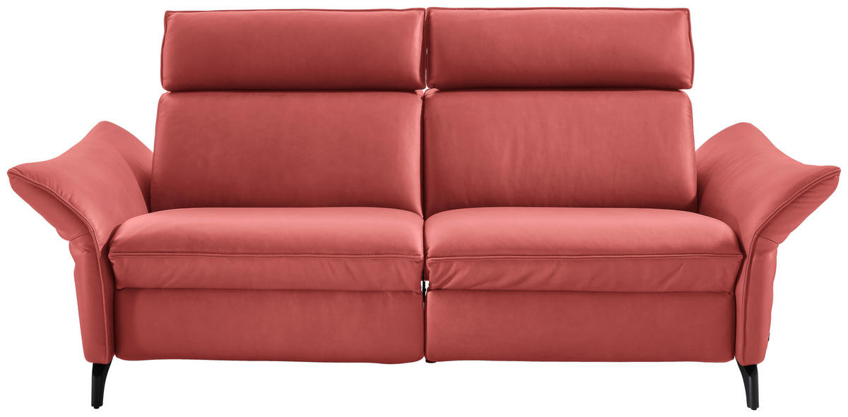 2,5-SITZER in Echtleder Rot  - Anthrazit/Rot, Design, Leder/Metall (194/94/95cm) - Himolla