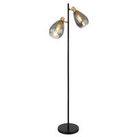 STEHLEUCHTE - Messingfarben/Schwarz, Design, Glas/Metall (34/25/160cm) - Globo