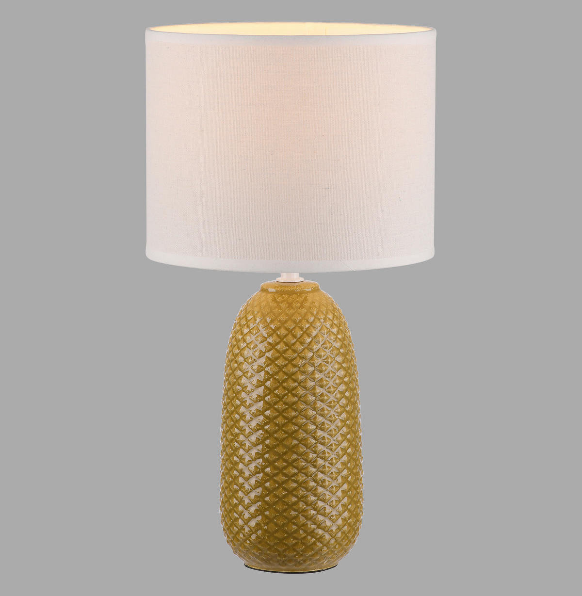 TISCHLEUCHTE PINE 20/20/38 cm  - Currygelb/Weiß, Design, Glas/Kunststoff (20/20/38cm)