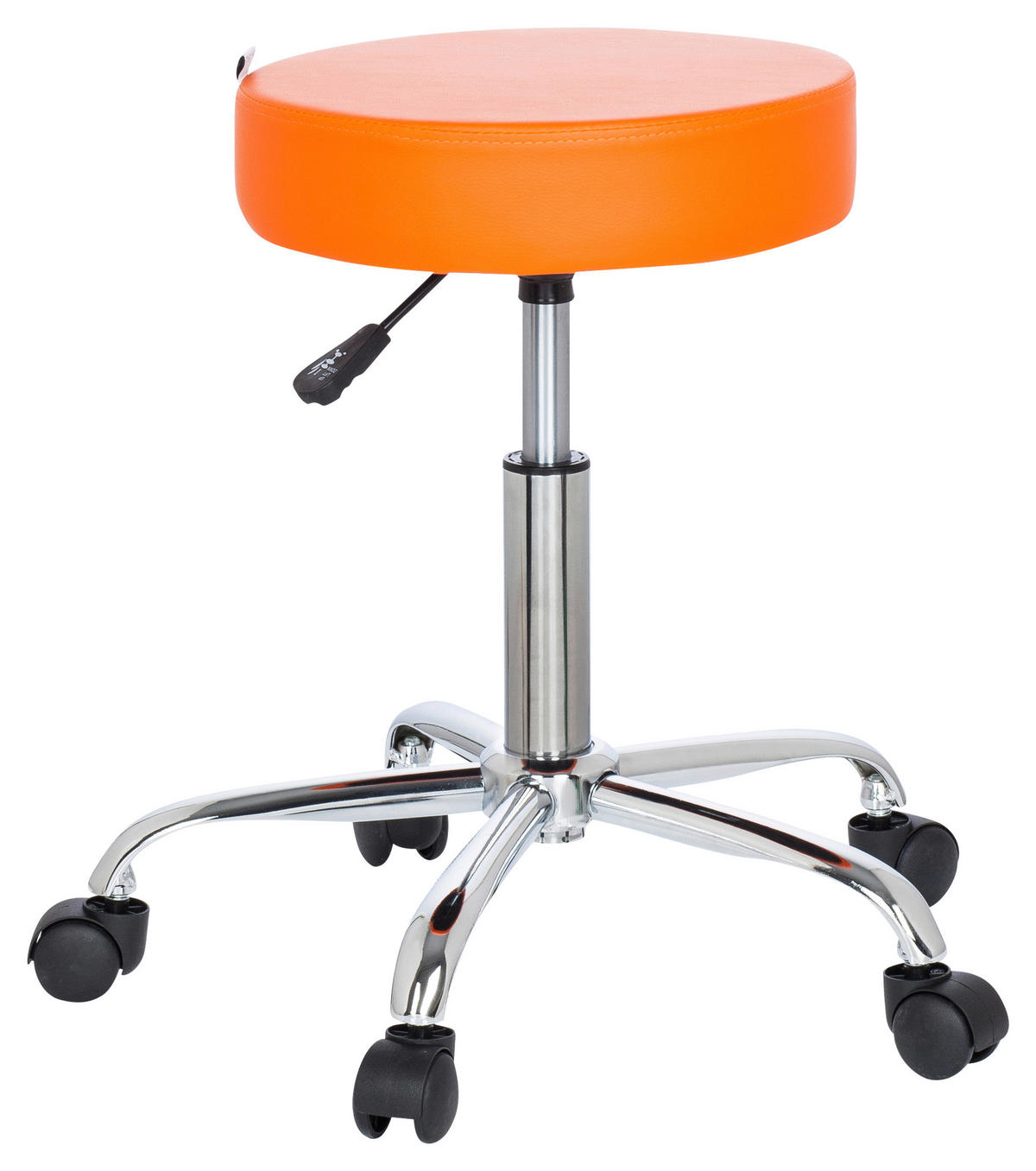 BÜROHOCKER Orange, Chromfarben  - Chromfarben/Orange, MODERN, Kunststoff/Textil (57/45/57cm) - MID.YOU