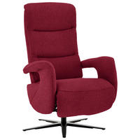 RELAXSESSEL in Textil Rot  - Rot/Schwarz, Design, Textil/Metall (71/112/83cm) - Beldomo Style