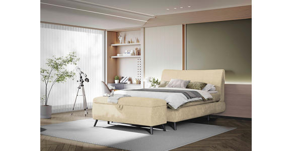 BOXSPRINGBETT 180/200 cm  in Beige  - Beige/Schwarz, Trend, Holz/Textil (180/200cm) - Esposa