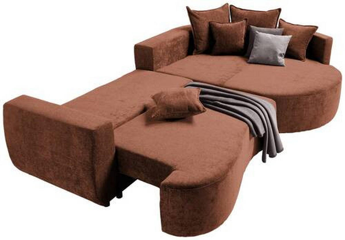 ECKSOFA in Chenille Braun  307/194 cm  - Schwarz/Braun, Design, Kunststoff/Textil (307/194cm) - Carryhome