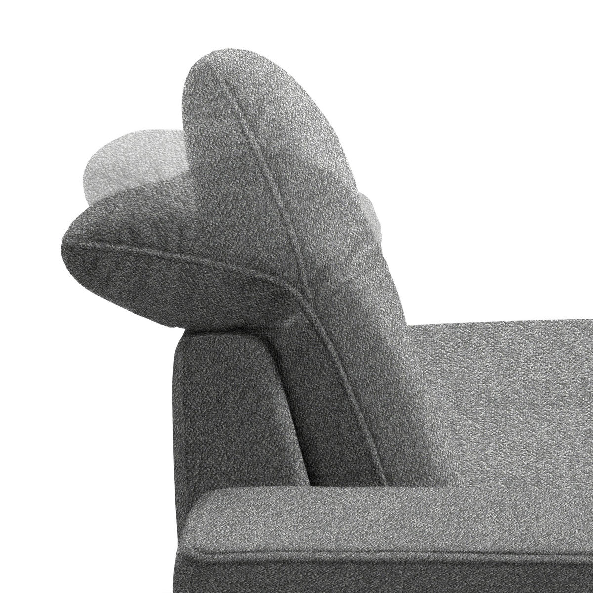 ECKSOFA in Mikrofaser Grau  - Schwarz/Grau, Design, Textil/Metall (273/203cm) - Johann Jakob