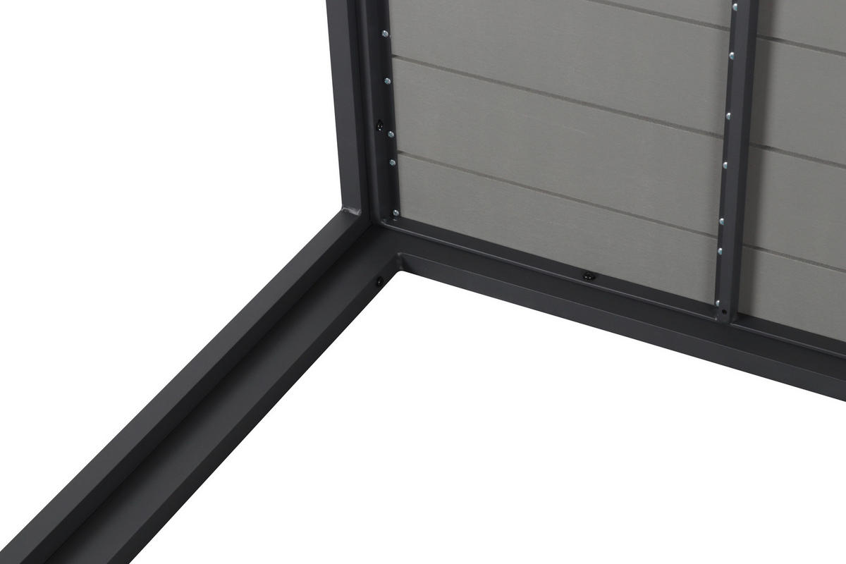 GARTENTISCH Metall, Kunststoff Grau, Dunkelgrau rechteckig  - Dunkelgrau/Grau, MODERN, Kunststoff/Metall (205/92/74cm) - Ambia Garden