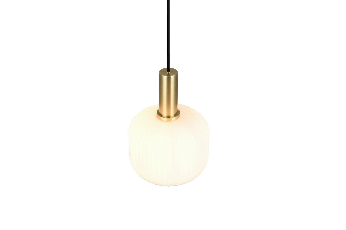 HÄNGELEUCHTE 20/150 cm    - Weiss/Messingfarben, Design, Glas/Metall (20/150cm) - Trio Leuchten