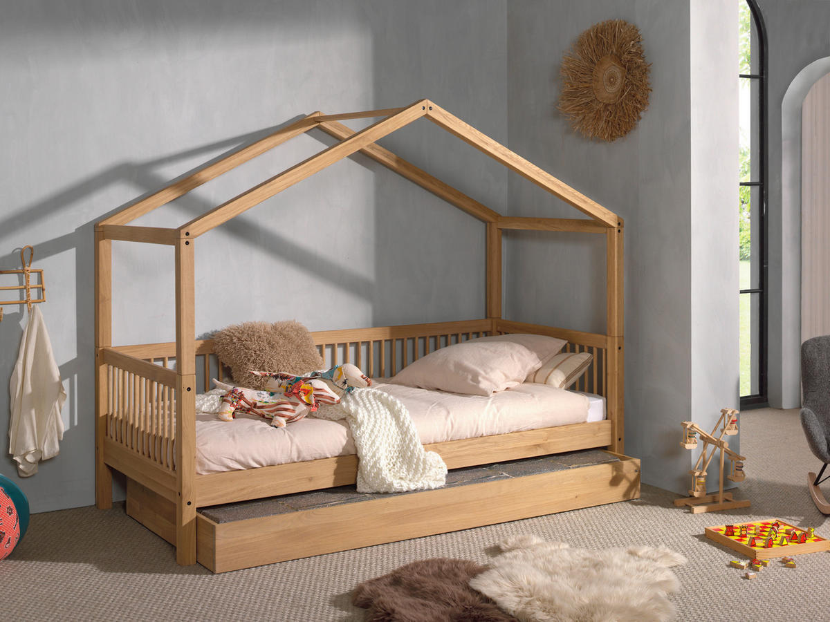 HAUSBETT Rollrost, Bettschublade 90/200 cm  in Naturfarben  - Naturfarben, MODERN, Holz/Holzwerkstoff (90/200cm) - MID.YOU