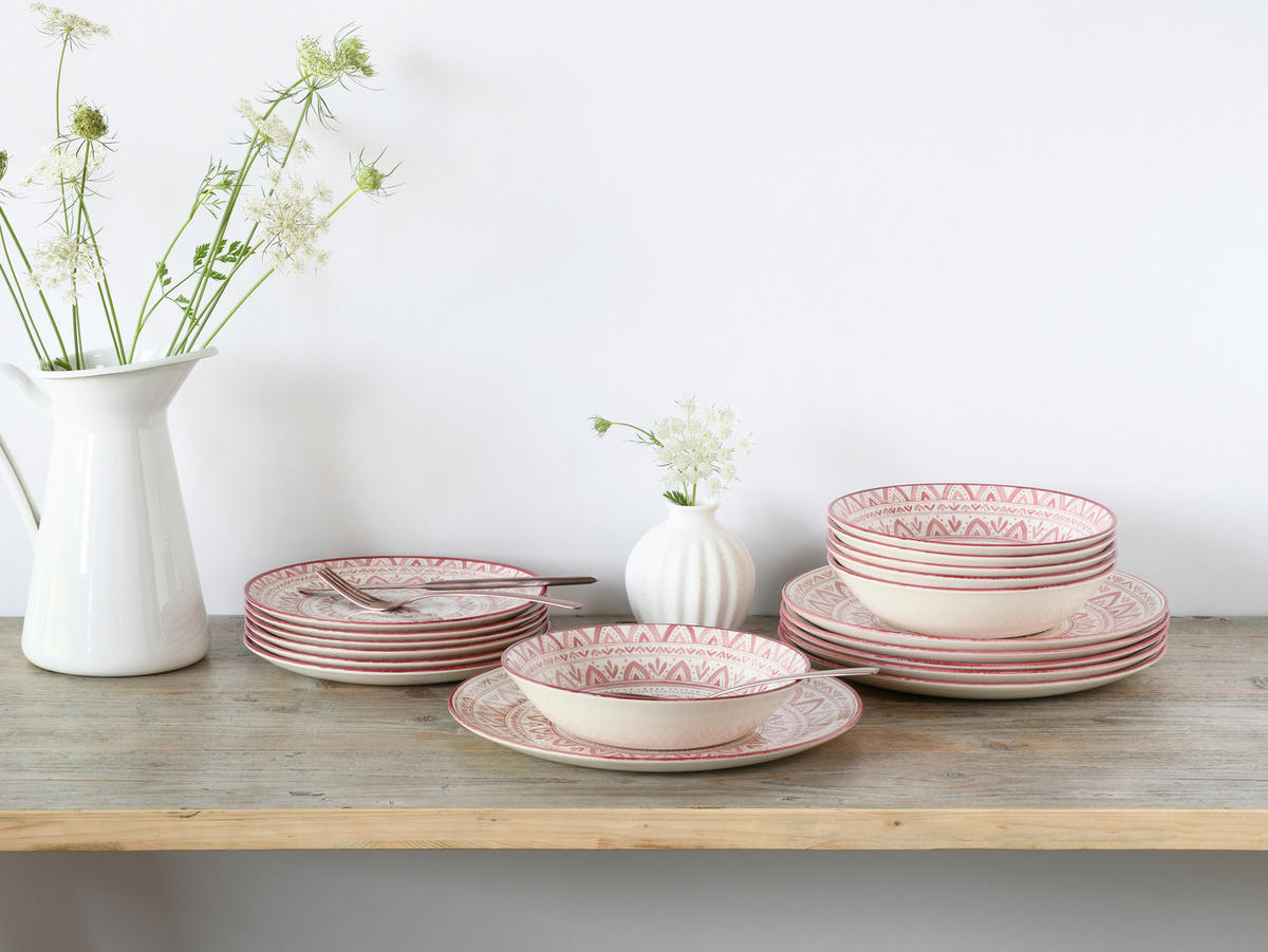 TAFELSERVICE Mexico rot 18-teilig  - Rostfarben/Multicolor, Basics, Keramik - Creatable