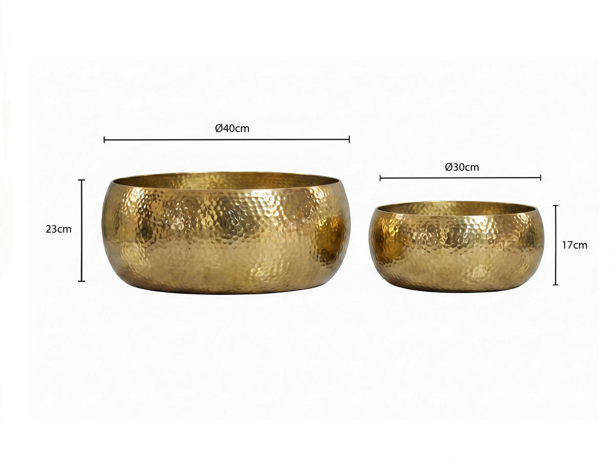 OBSTSCHALE  - Goldfarben, Design, Metall (30+40cm) - Livetastic
