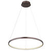 LED-HÄNGELEUCHTE 60,5/120 cm  - Opal/Braun, Design, Kunststoff/Metall (60,5/120cm) - Globo