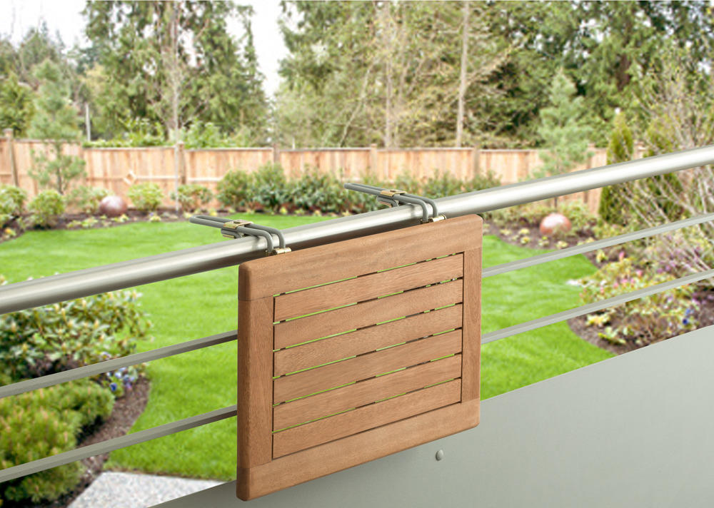 BALKONHÄNGETISCH 60/40/1 cm  - Naturfarben, KONVENTIONELL, Holz/Metall (60/40/1cm) - Gardenson
