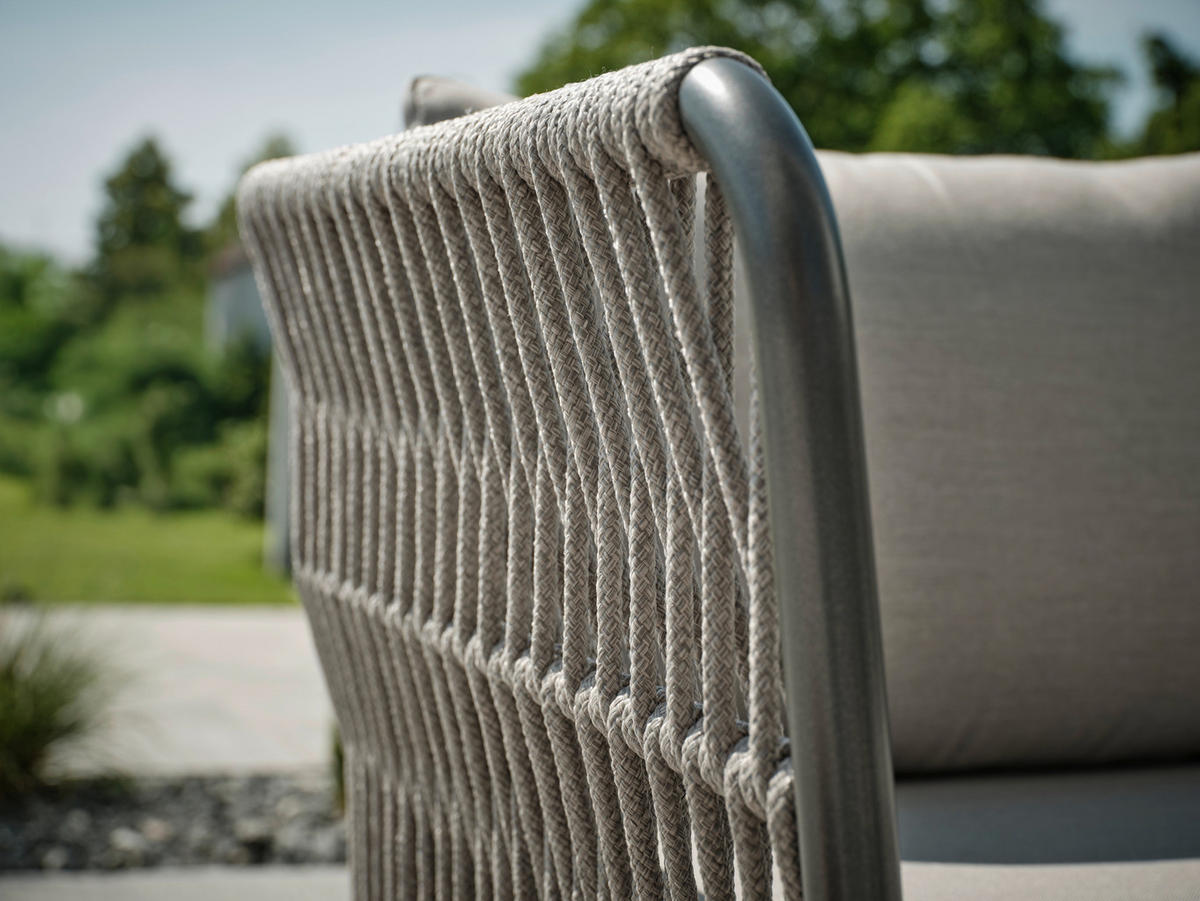 DINING-LOUNGESET Aluminium  - Anthrazit/Graubraun, Basics, Textil/Metall - Stern