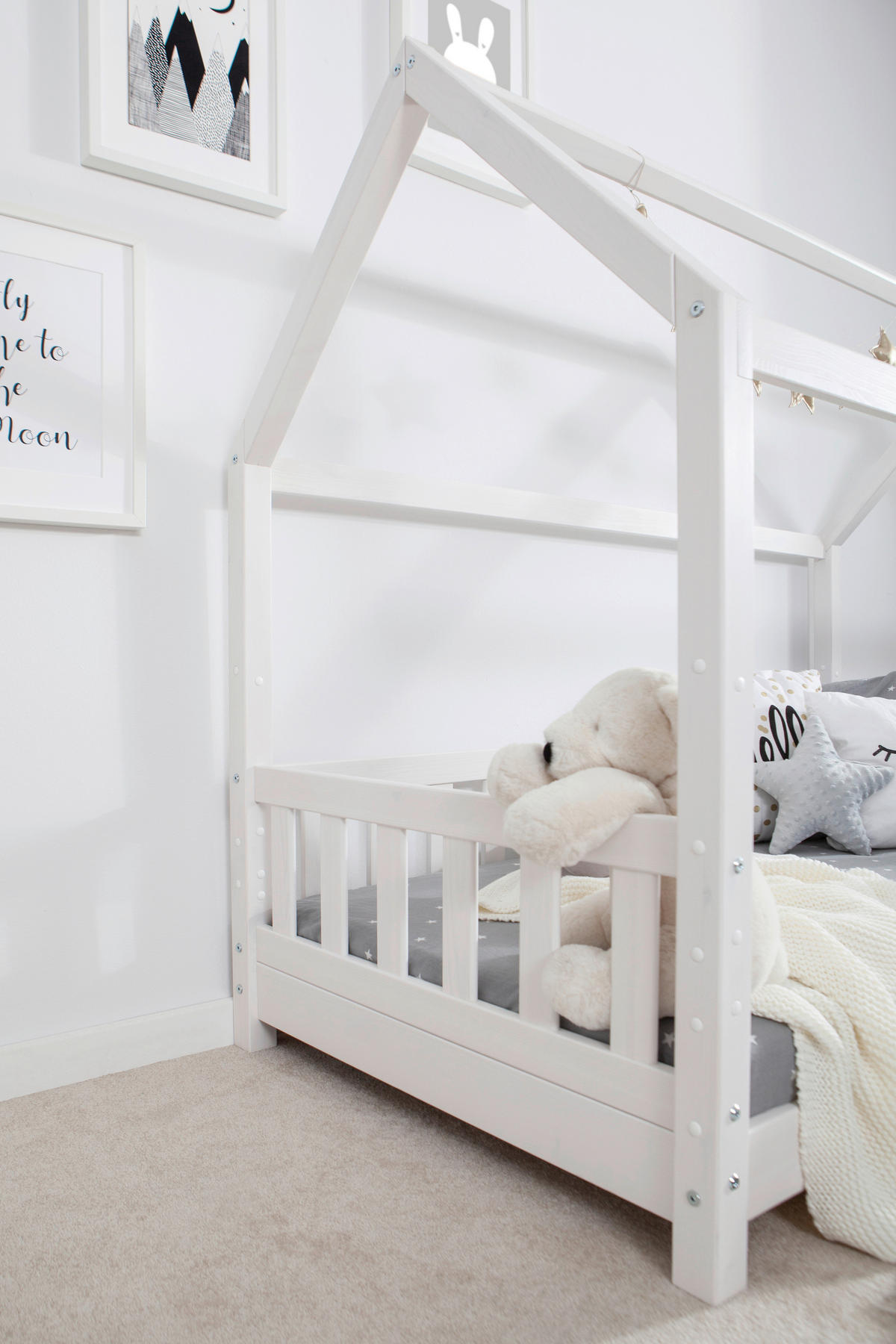 HAUSBETT 80/160 cm Weiss  - Weiss, Modern, Holz (80/160cm) - MID.YOU