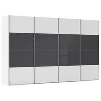 SCHWEBETÜRENSCHRANK 361/235/68 cm,  in Schwarz, Weiß, 4 Tür(en)  - Chromfarben/Schwarz, KONVENTIONELL, Glas/Holzwerkstoff (361/235/68cm) - Novel
