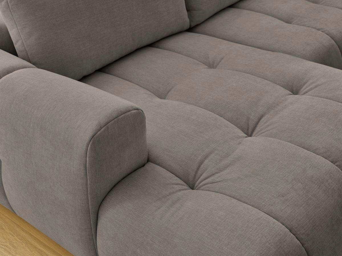 WOHNLANDSCHAFT  FUJI  Taupe Leinenoptik  - Taupe/Schwarz, MODERN, Kunststoff/Textil (160/377/204cm)
