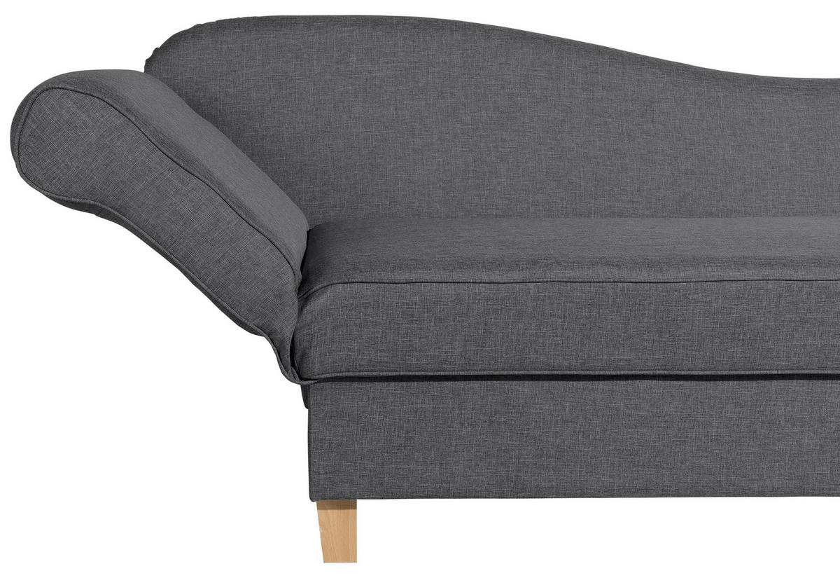 RÉCAMIERE in Flachgewebe Graphitfarben  - Buchefarben/Graphitfarben, Design, Holz/Textil (190/88/82cm) - Max Winzer
