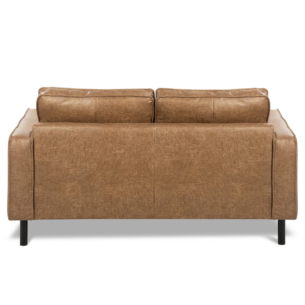 2-SITZER-SOFA Beige Echtleder Lederlook  - Beige, Design, Leder/Textil (148/85/92cm) - Livetastic