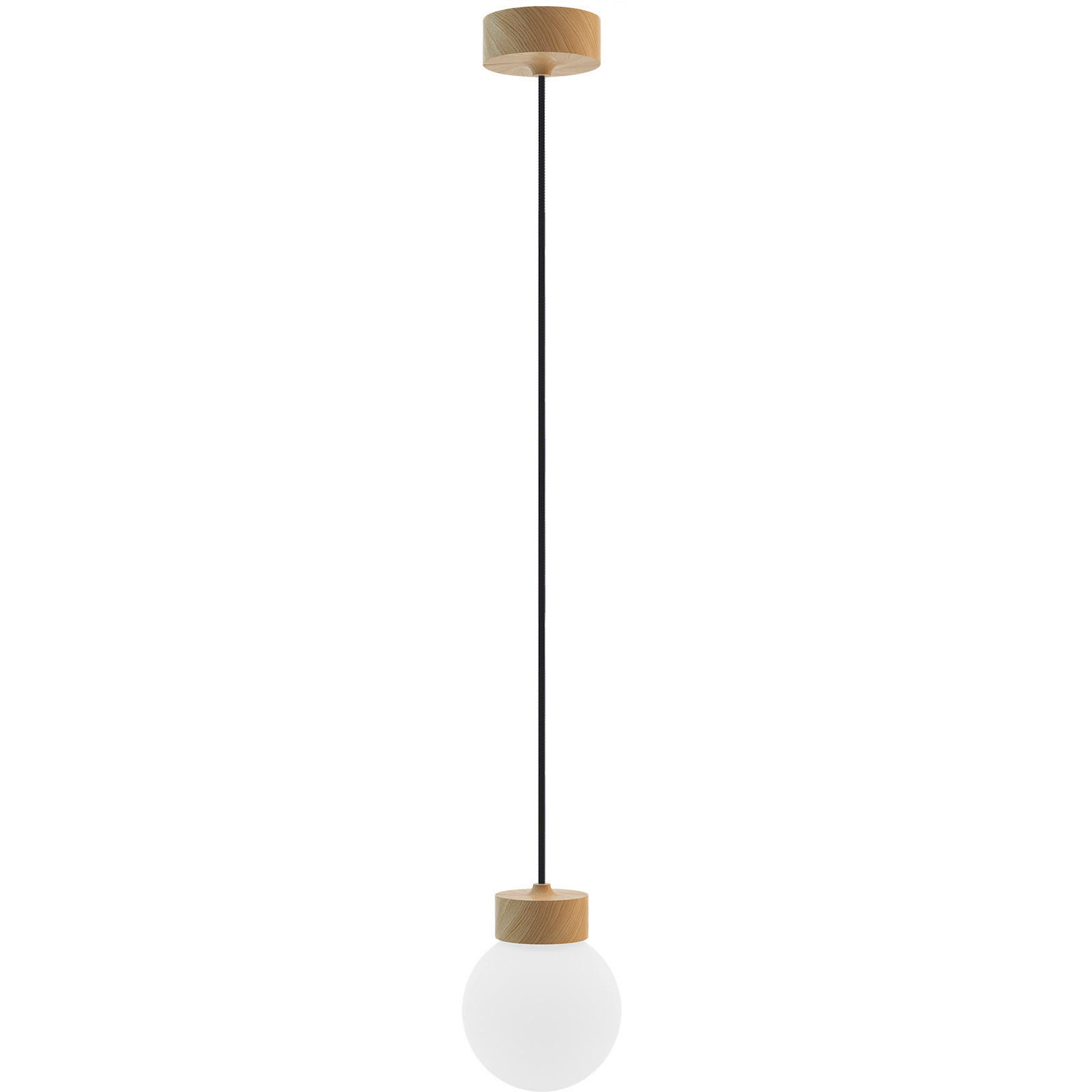 HÄNGELEUCHTE 13,5/150 cm  - Eichefarben/Weiß, Design, Glas/Holz (13,5/150cm)
