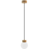 ZÁVESNÉ SVIETIDLO, 13,5/150 cm  - biela/farba duba, Design, drevo/sklo (13,5/150cm)