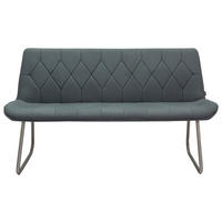 SITZBANK 155/87/65 cm  in Grau  - Edelstahlfarben/Grau, Design, Textil/Metall (155/87/65cm) - Novel