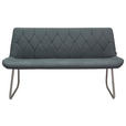 SITZBANK 155/87/65 cm  in Grau  - Edelstahlfarben/Grau, Design, Textil/Metall (155/87/65cm) - Novel
