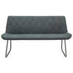SITZBANK 155/87/65 cm  in Grau  - Edelstahlfarben/Grau, Design, Textil/Metall (155/87/65cm) - Novel
