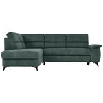 ECKSOFA in Lederlook Petrol  - Petrol/Schwarz, KONVENTIONELL, Textil/Metall (194/257cm) - Cantus