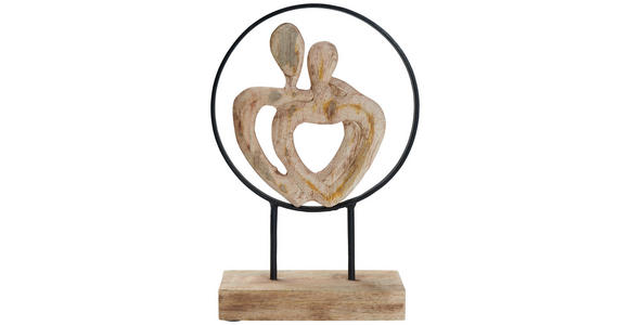 SKULPTUR - Schwarz/Naturfarben, Design, Holz/Metall (23/35/9cm) - Ambia Home