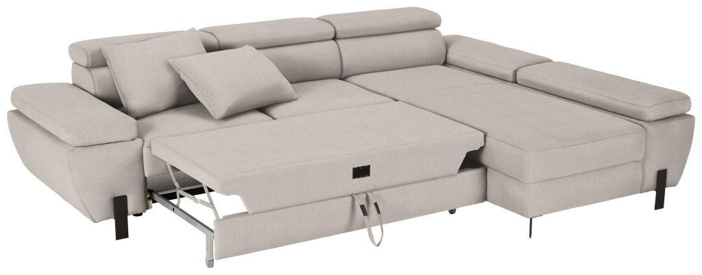 HÖRNSOFFA i vävt tyg beige  - beige/svart, Modern, metall/textil (277/90/93cm) - MID.YOU