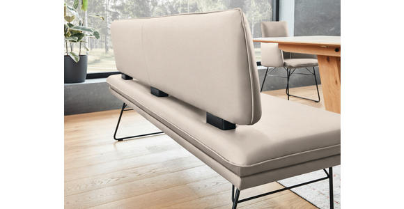 SITZBANK in Metall, Textil Creme, Schwarz  - Creme/Schwarz, Design, Textil/Metall (195/91/65cm) - Dieter Knoll