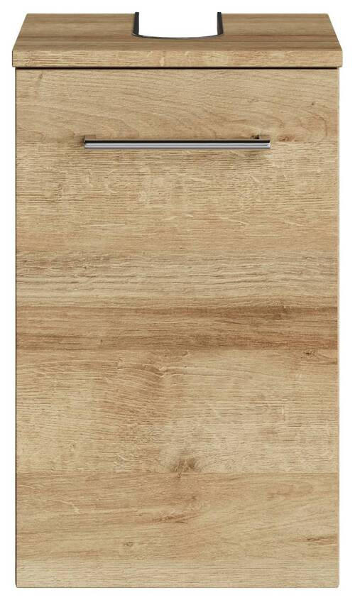 WASCHBECKENUNTERSCHRANK 30/49,8/33,3 cm  - Chromfarben/Eichefarben, KONVENTIONELL, Holzwerkstoff/Metall (30/49,8/33,3cm) - Sadena