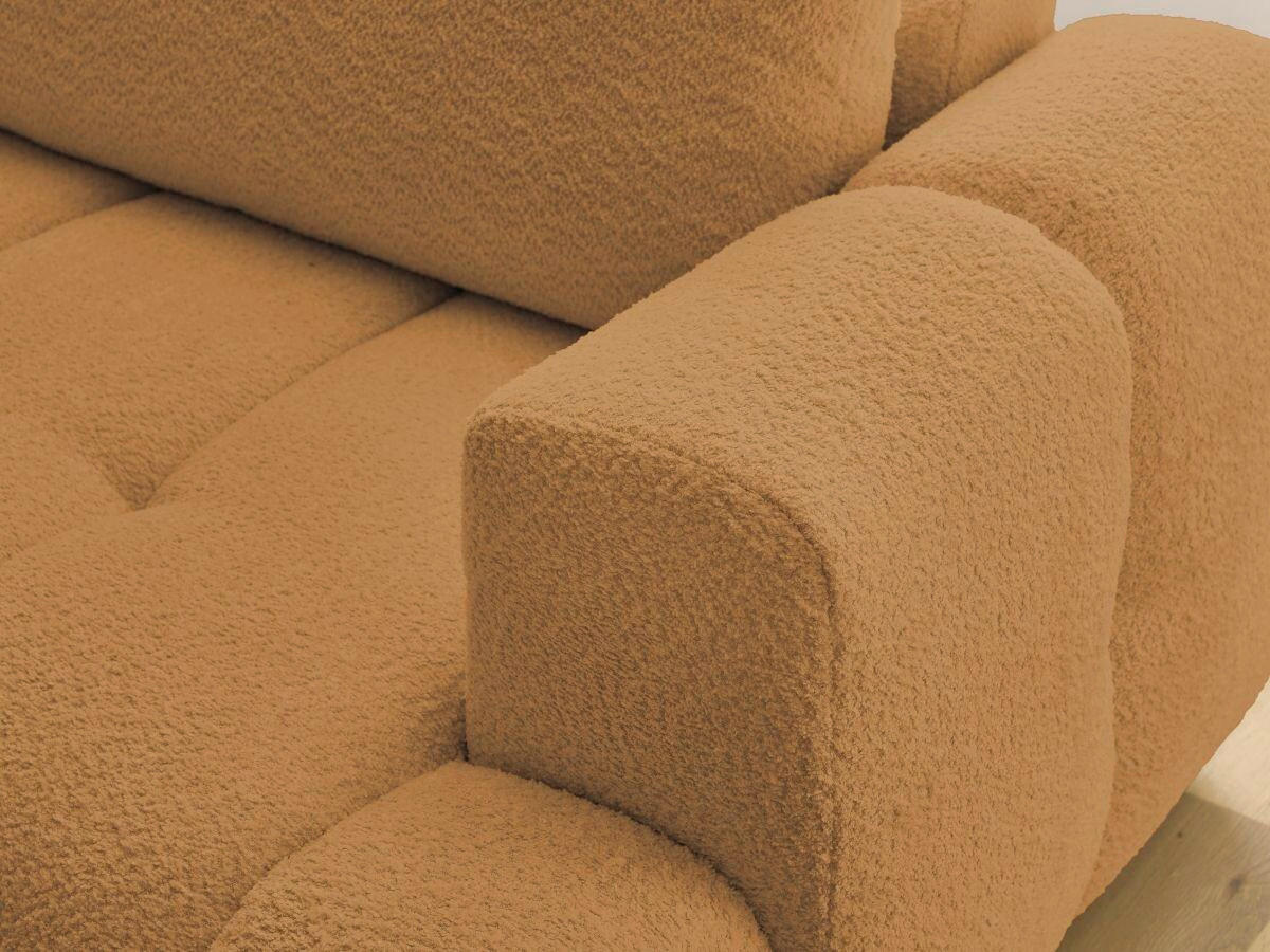 ECKSCHLAFSOFA FUJI Bouclé Gelb  inkl.  - Gelb/Schwarz, MODERN, Kunststoff/Textil (204/282cm)