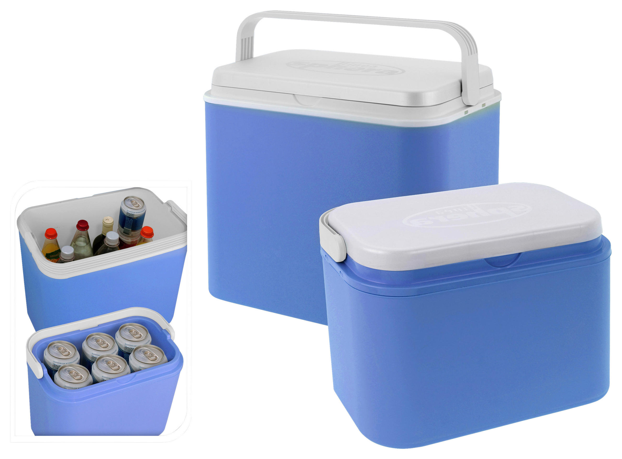 KÜHLBOX Blau, Weiß 24/10 L  - Blau/Weiß, Basics, Kunststoff