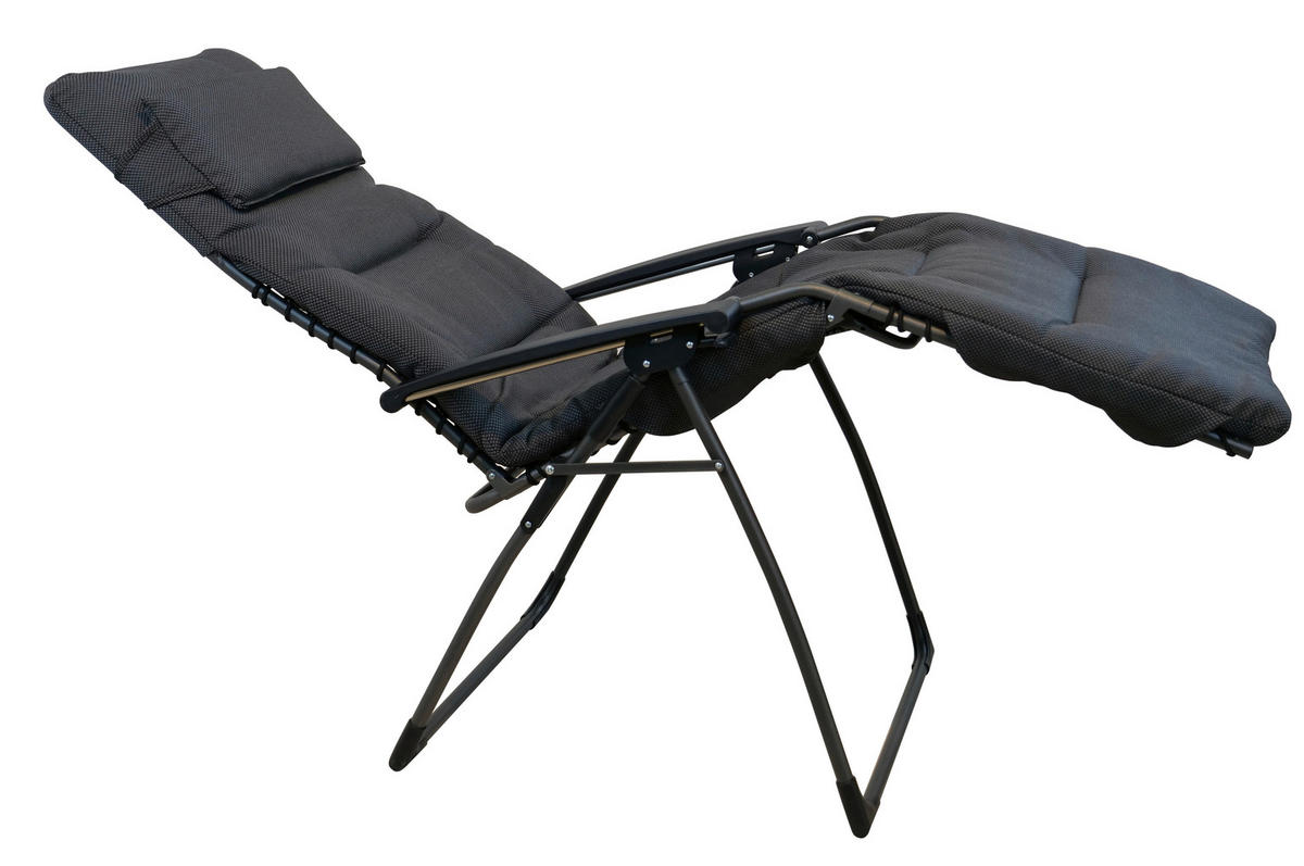 GARTEN-RELAXSESSEL Stahl  - Anthrazit, KONVENTIONELL, Kunststoff/Textil (71/130/64cm)