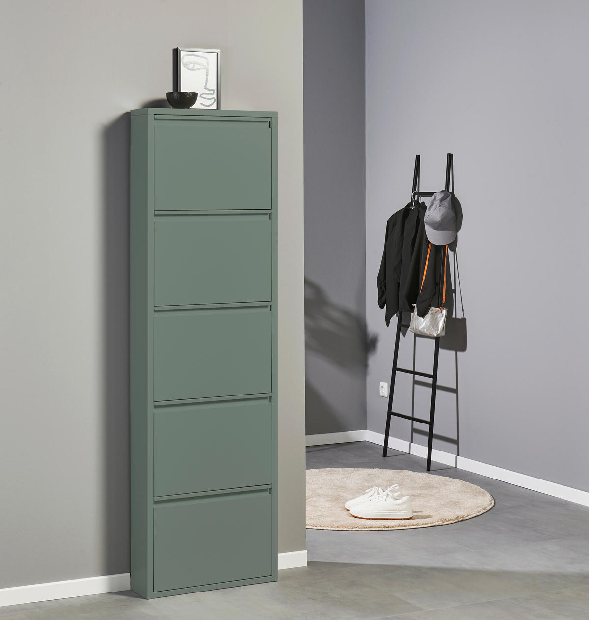 SCHUHKIPPER  in 51/170/16 cm  - Salbeigrün, MODERN, Metall (51/170/16cm) - Boxxx
