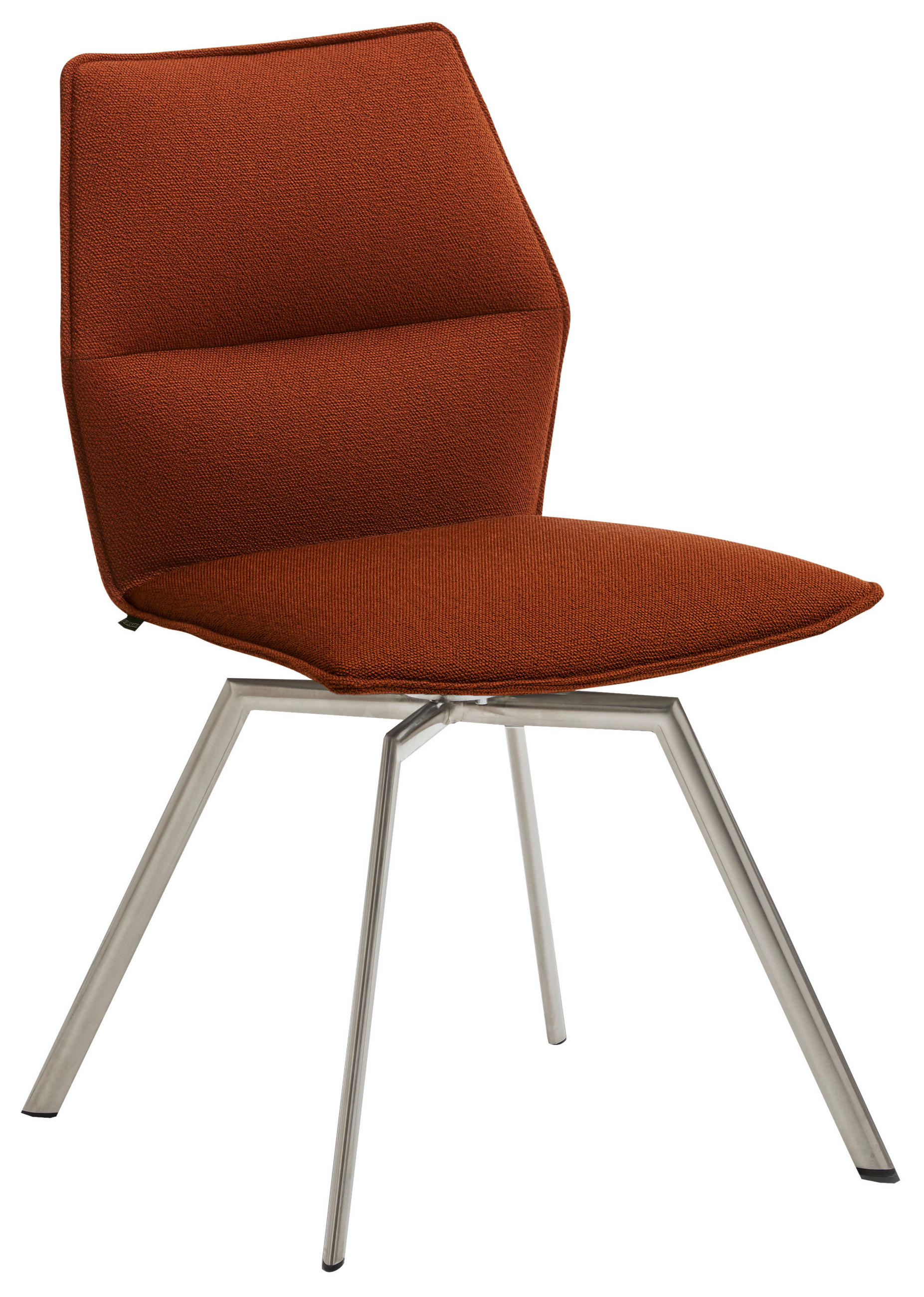 STUHL  Lederauswahl, Stoffauswahl, Typenauswahl, Sitzfläche 360° drehbar   Edelstahlfarben, Rostfarben  - Edelstahlfarben/Rostfarben, Design, Textil/Metall (47/86/54cm) - Venjakob