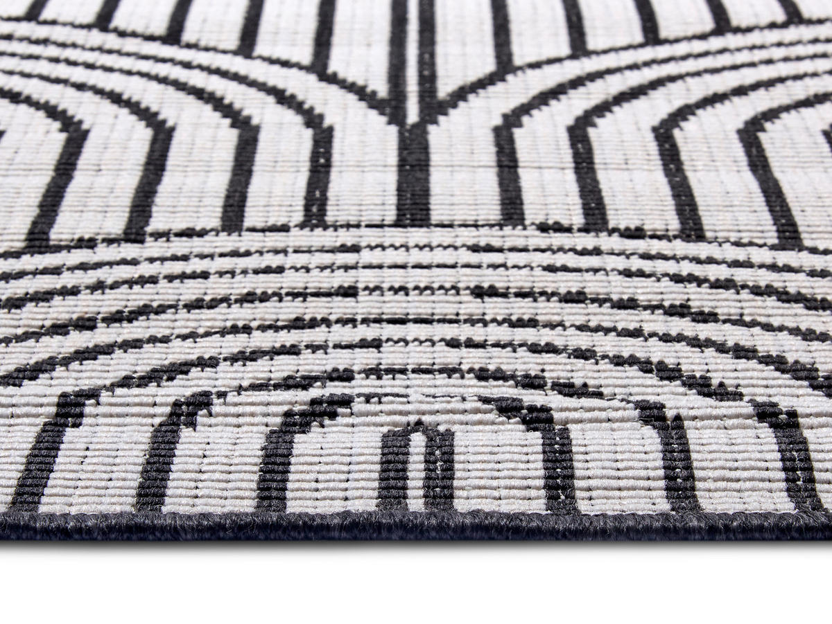 OUTDOORTEPPICH 80/150 cm Pangli Schwarz, Weiß  - Schwarz/Weiß, Design, Kunststoff (80/150cm)