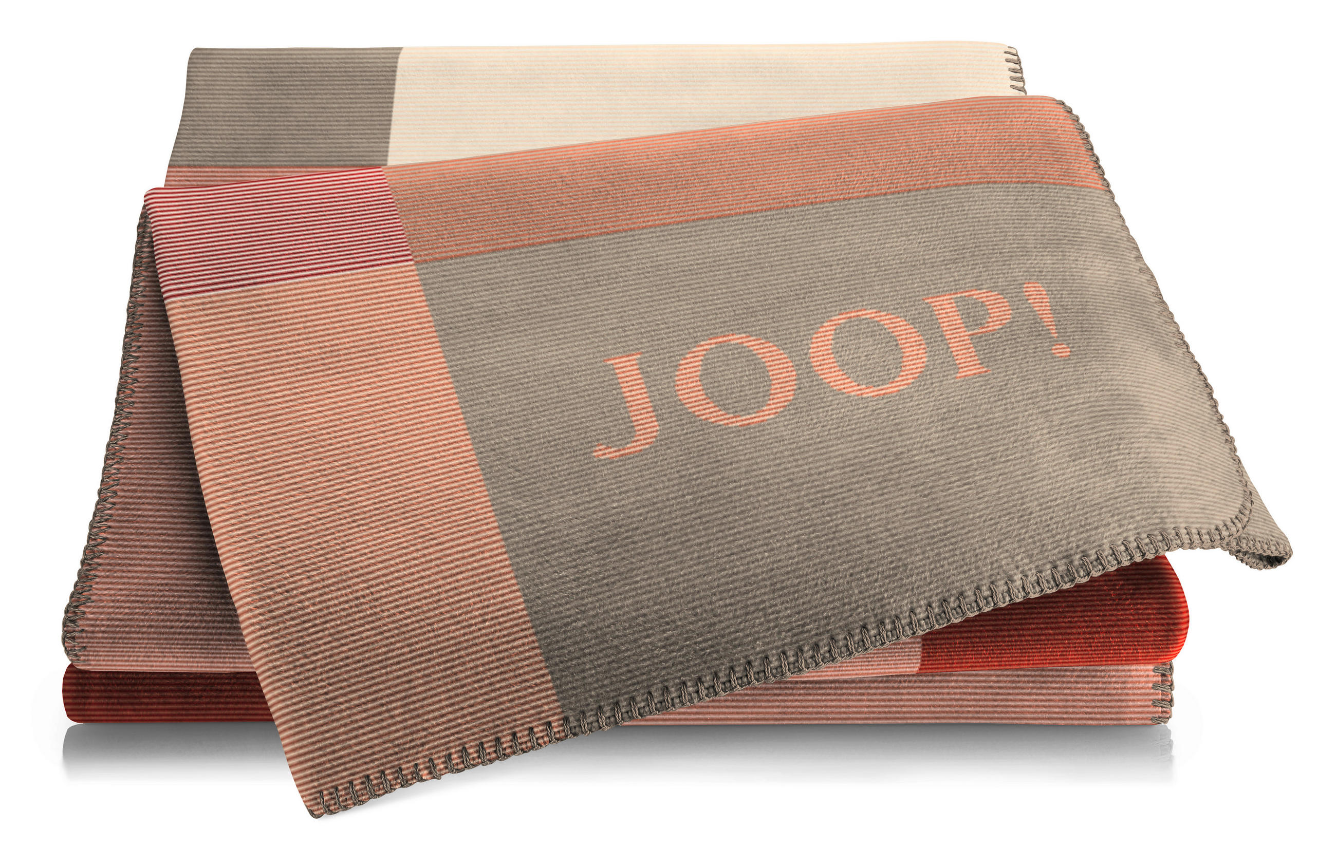 PLÉD 150/200 cm  - vörösesbarna/natúr, Design, textil (150/200cm) - Joop!