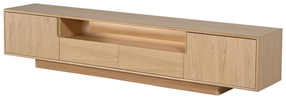 LOWBOARD  in 200/45/40 cm  - Naturfarben/Nickelfarben, Design, Holz/Holzwerkstoff (200/45/40cm) - Livetastic