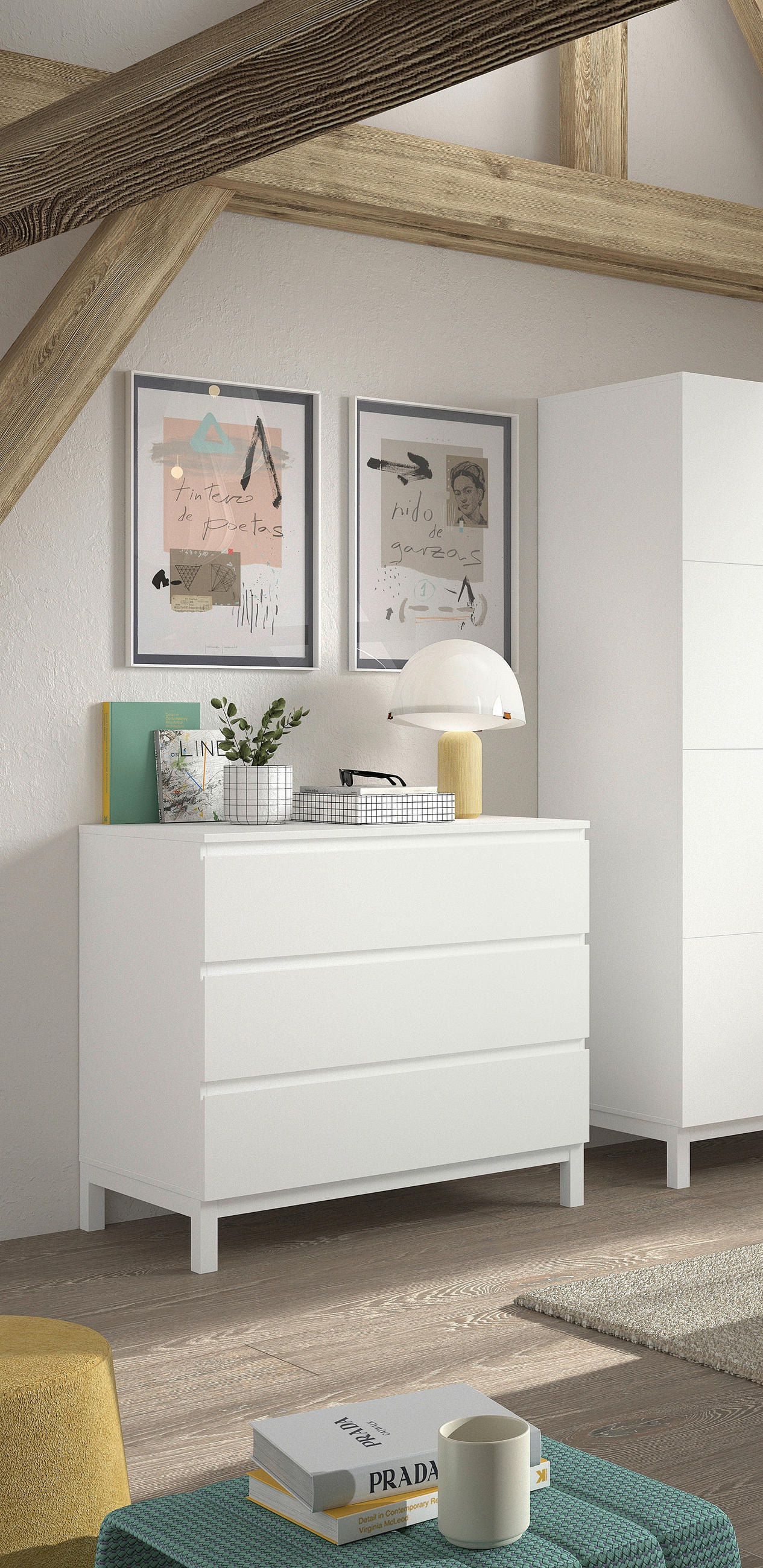 KOMMODE  in 98,5/89,4/57 cm  - Weiß, MODERN, Holz/Holzwerkstoff (98,5/89,4/57cm) - MID.YOU
